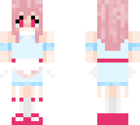 light blue pink white maid