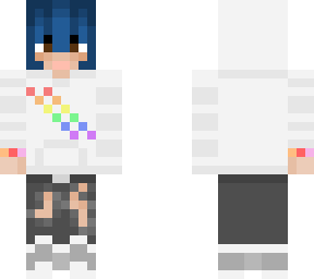 vickyotis360 blue haired white pride month hoodie w/ ripper jeans & sneakers