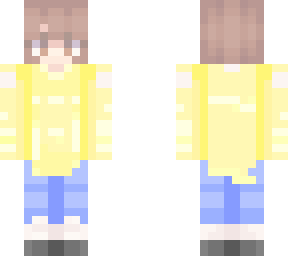 yellow shirt brown hair person