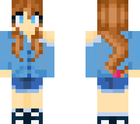 blue hoodie girl with smiley mask