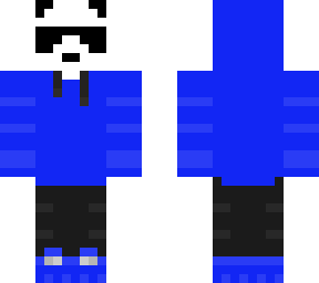 blue panda with hoddie
