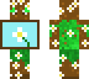 dirt with green leaves, plus a picture of a daisy.