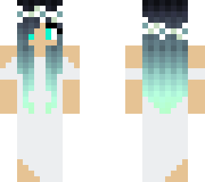 darker white dress ( blue hair)