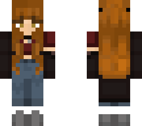 girl with jeans in dark-red