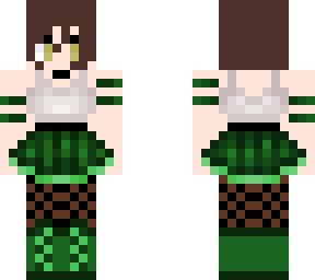 sleepy in green skirt