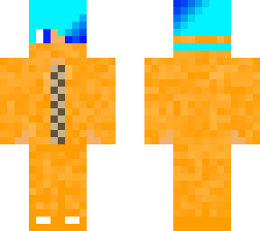 the blue gamer in a prisoner outfit