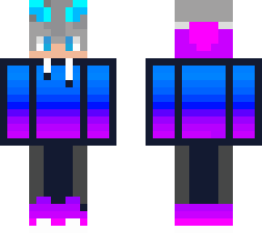 blue and pink gradient boy skin