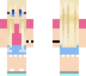 jean shorts and pink shirt