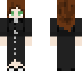 mikeala! wearing black dress with pendant in middle