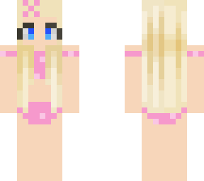 pink bathing suit (bikini)