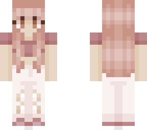 . strawberry blonde hair with pink crop top and white jeans