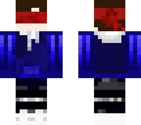 blue sweatshirt (blindfolded)