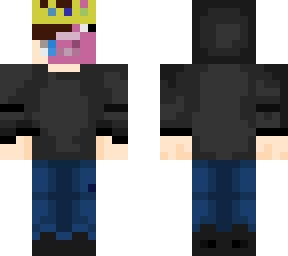 brown hair with black hoodie/jeans (a bit of techoblade)