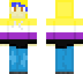 non-binary hoodie with blue hair