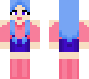 blue-haired human character