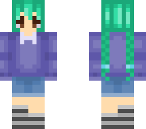 school girl with green hair (original)