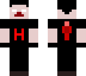 black shirt herobrine with (h) on his shirt