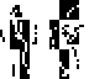 black and white