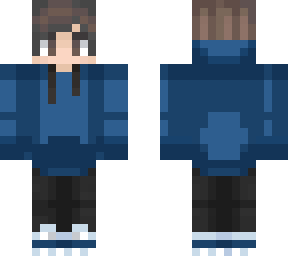 person in blue hoodie