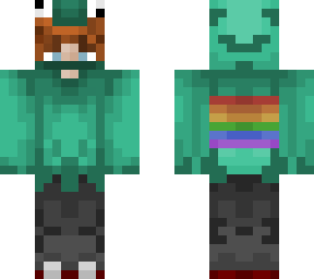 guy in a frog hoodie (pride flaag)