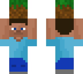 steve holding grass