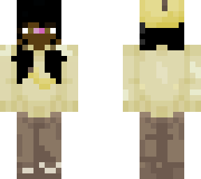 yellow banana girl with black hair