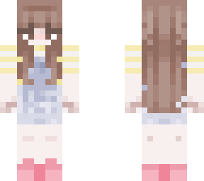 brunette with overalls