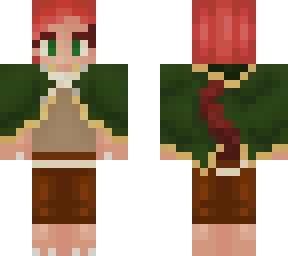 cat girl in "peasant" clothing and cloak