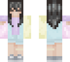 girl with color block cardigan eyes closed