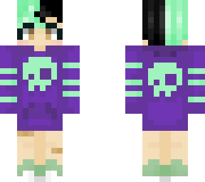 purple green skull hoodie