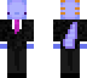 blue / purple axolotl in a tuxedo