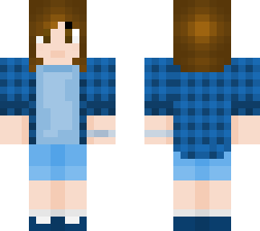 blue plaid shirt girl