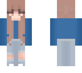 girl skin blue hoodie
