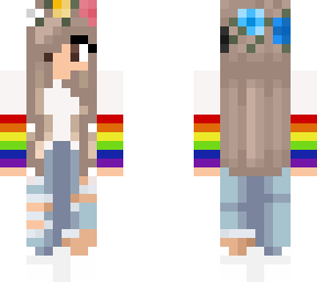 girl with queer flag flower crown