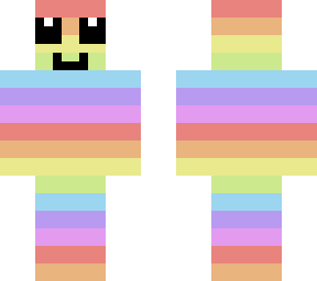 rainbow person with weird face