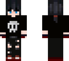 black and red skull