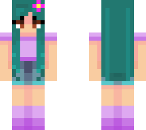 cute girl teal hair