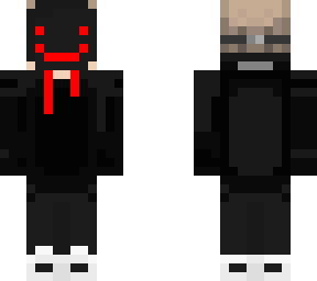 black and red hoddie with black dream mask