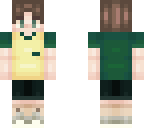 boy in a yellow and green t-shirt