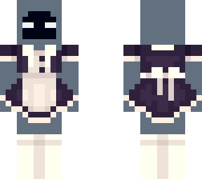 hooded figure in a maid dress