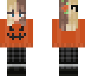 pumpkin sweater // 2 colour hair // girl