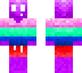 purple slime with poly t-shirt with red shorts