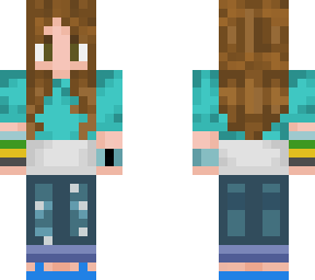 girl with teal and white hoodie