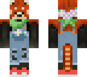 red panda w/ overals