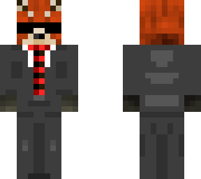 red panda with suit