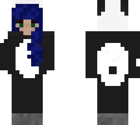 blue hair panda girl