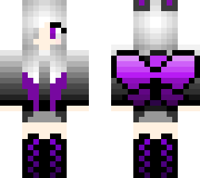 shadow fox butterfly bunny girl with purple hair, tail, and wings