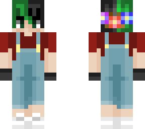 splitdye dude with overall, flowercrown