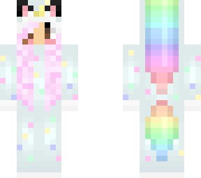 (copy!) brown haired girl wearing unicorn outfit but with pink hair