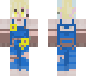 farmer w blonde/blue/pink hair